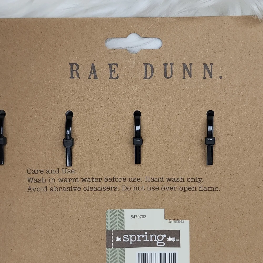 Rae Dunn 5 Piece Mini Kitchen Utensils Set Wood Black Silicone